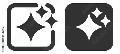 AI sparkle star icon logotype on transparent background