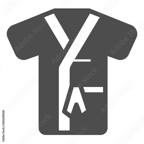 Bathrobe cloth solid icon, spa massage concept. Vector graphics. Shower clothes, bath time sign on white background, glyph style icon for mobile or web design.