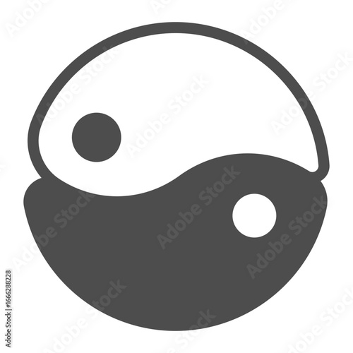Yin yang solid icon, mystic symbols concept. Vector graphics. Energy exchange and balance, therapy sign on white background, glyph style icon for mobile or web design.