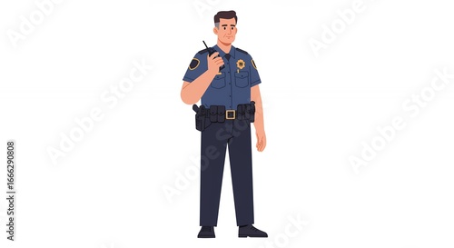 Police Officer Using a Radio