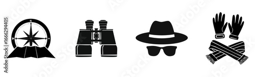 Hiking and Outdoor Recreation Vector Icons