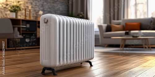 Wallpaper Mural Portable oil heater in bright modern living space Torontodigital.ca