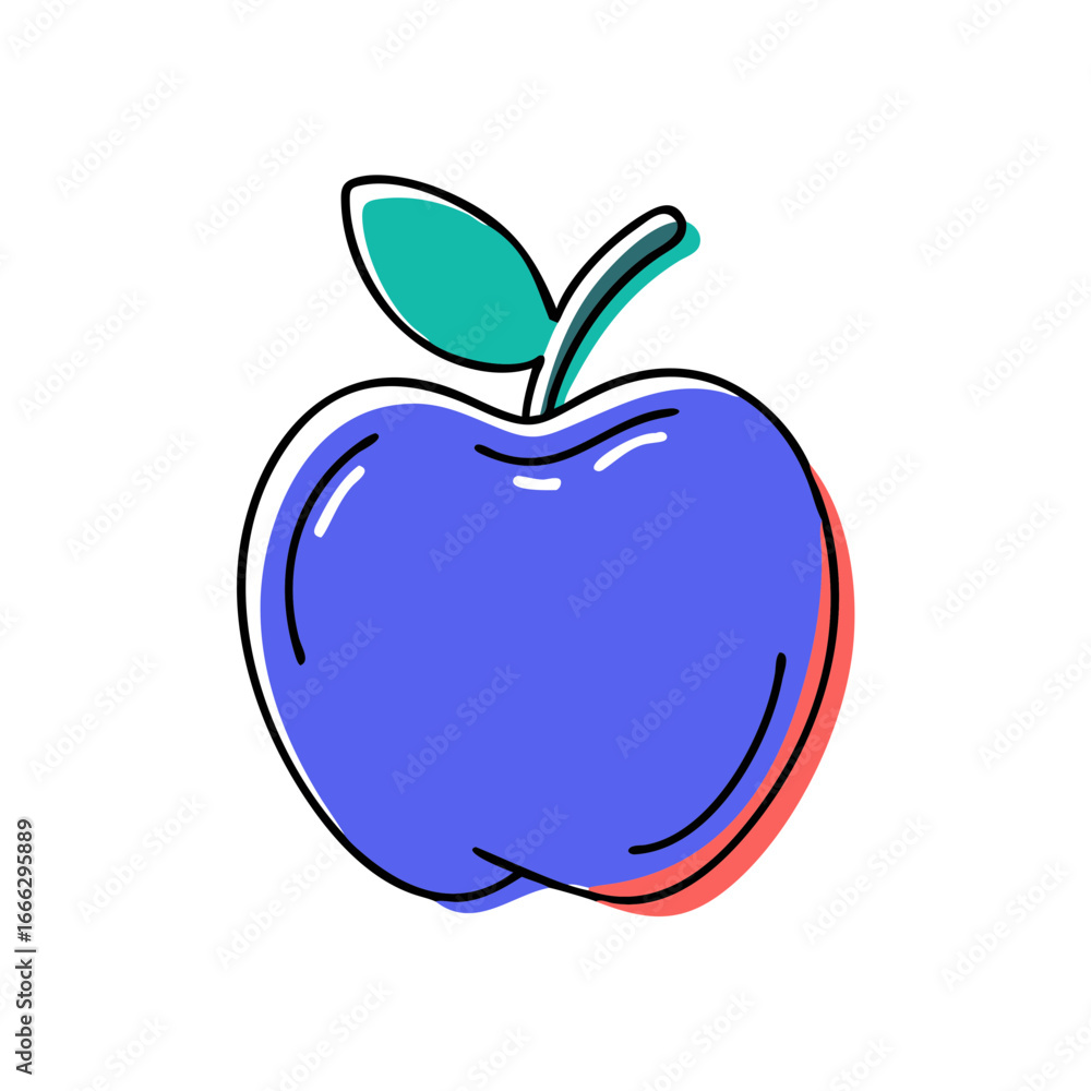 Fototapeta premium Apple Icon Flat Graphic Design