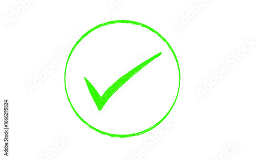 Free Download Artistic bright green checkmark illustration inside circle on transparent background - GFXLoad