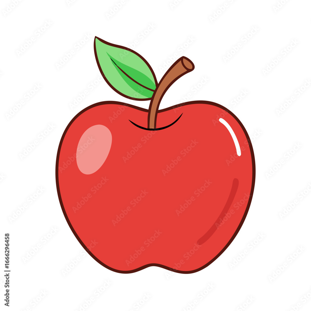 Fototapeta premium Apple Icon Flat Graphic Design