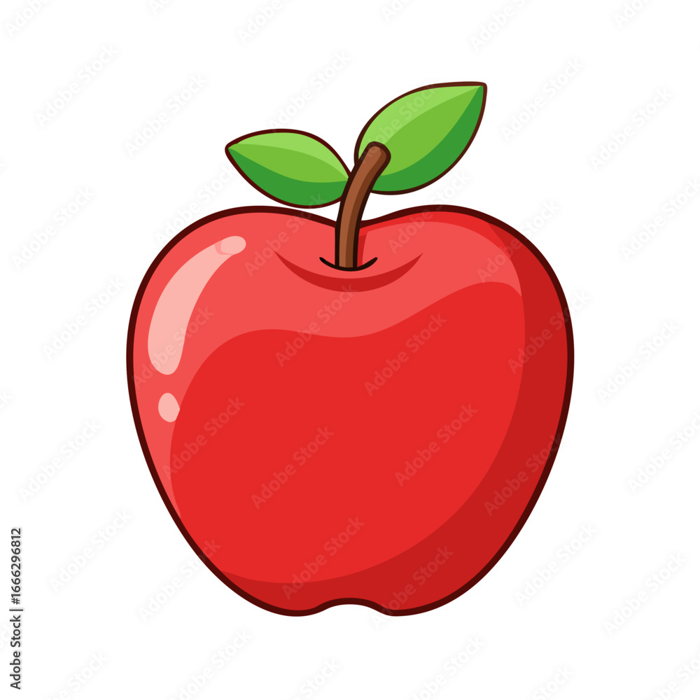 Fototapeta premium Apple Icon Flat Graphic Design