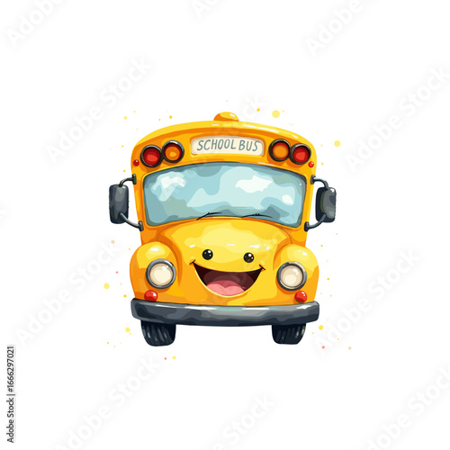 school bus cartoon back to school illustration