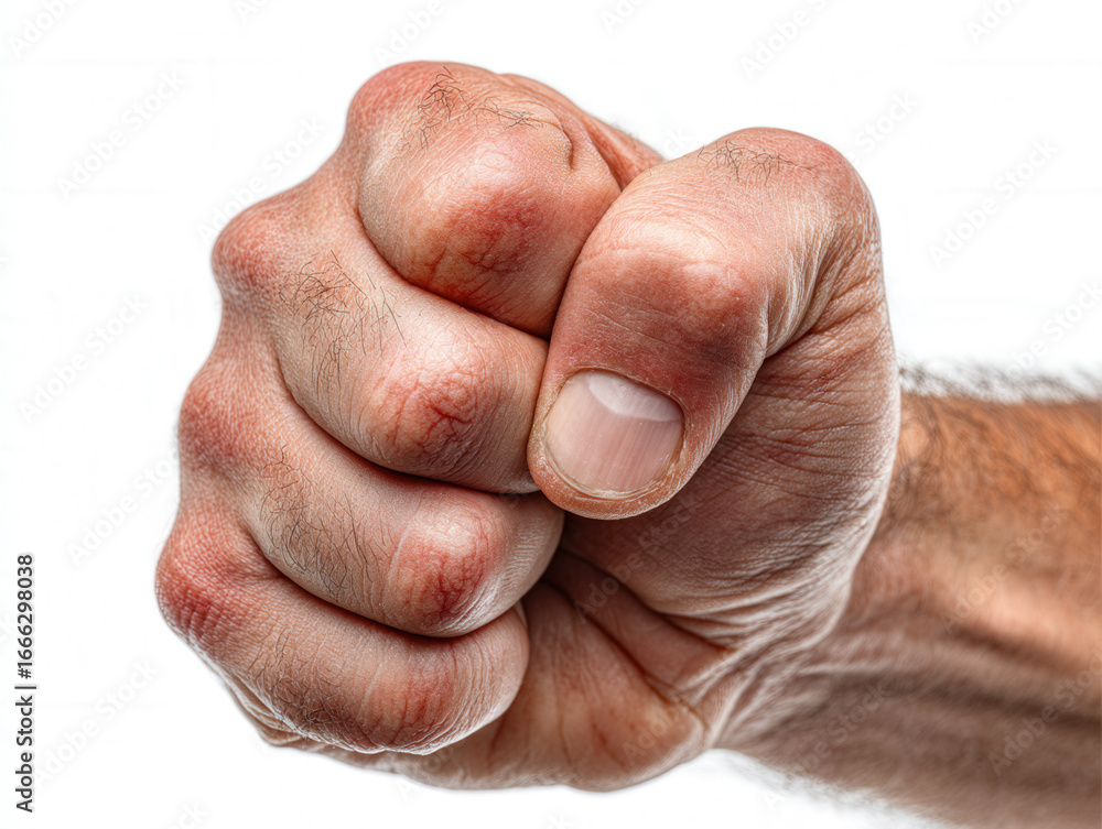 Naklejka premium Closed fist isolated on a white background