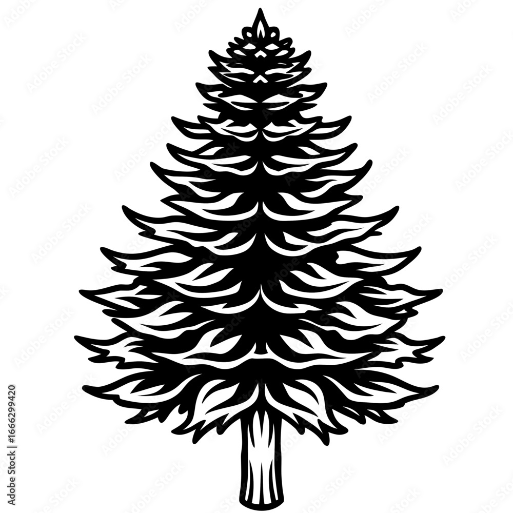 Obraz premium Ponderosa Pine line art vector