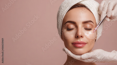 Effective skincare treatment using microneedle patches in a spa setting close-up view beauty and wellness concept