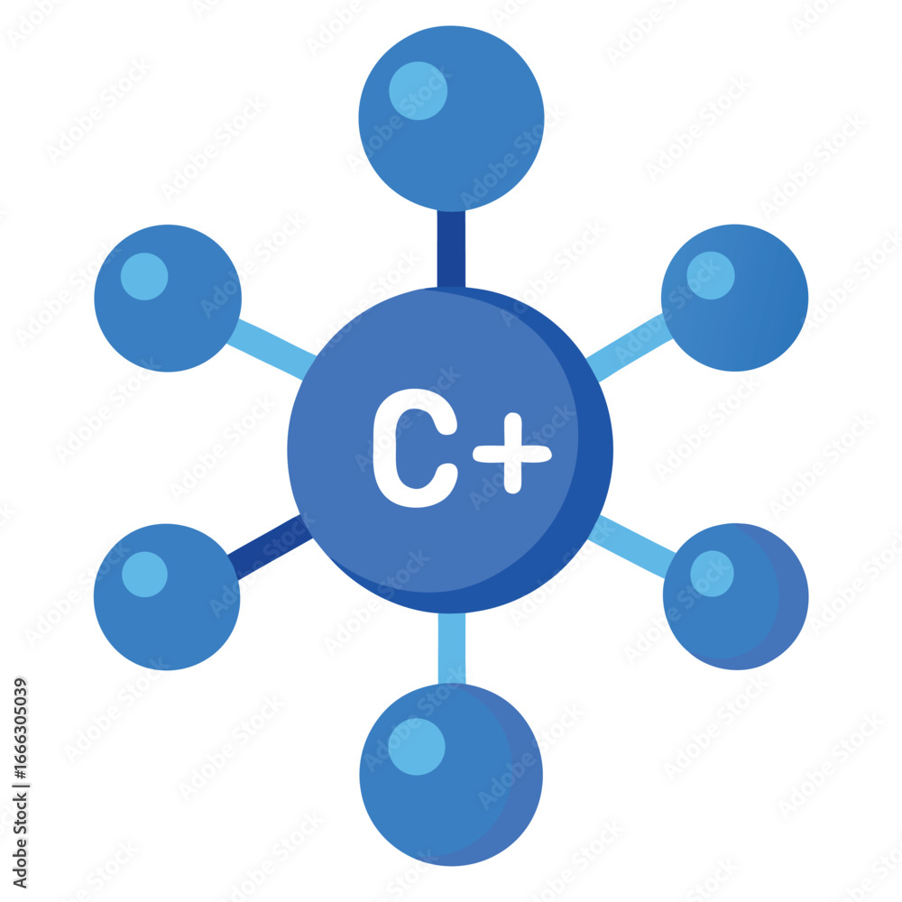 Vector art of c programming language icon representing software development and technology Vector art of c programming language icon representing software development and technology