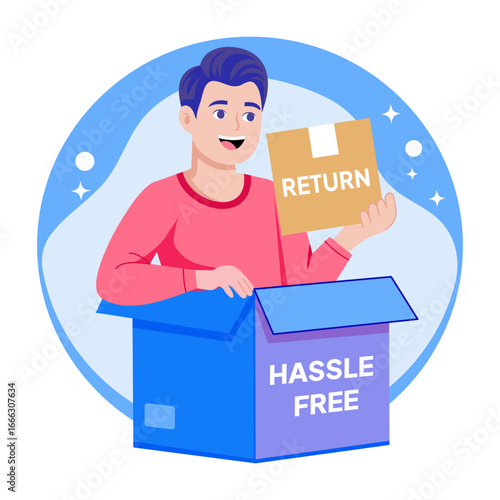 A flat style illustration showing hassle