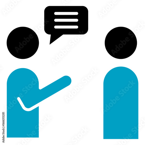 Interpersonal Skill Glyph Blue Icon
