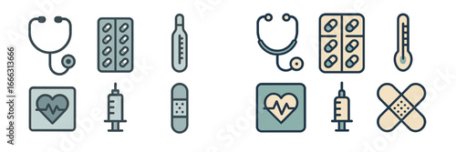 Medical tools and symbols in vector illustration format