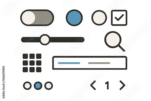 Vector illustration of user interface elements for web design
