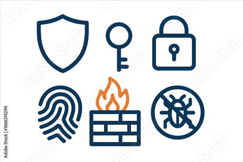 Security icons for online protection and safety measures