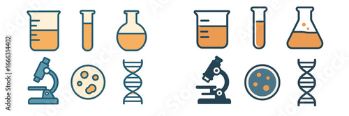 Science laboratory vector illustration with equipment and samples