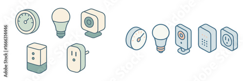Modern vector illustration of smart home devices arranged together