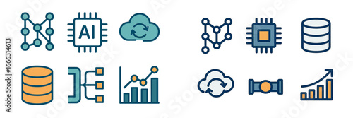 Vector art highlighting modern tech and data concepts