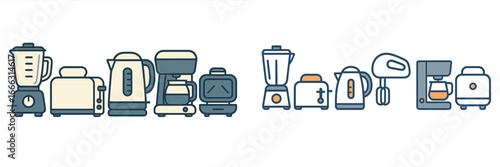 Modern kitchen appliances in a flat vector illustration design