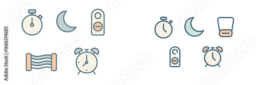 Vector art of clocks and timers for timekeeping design