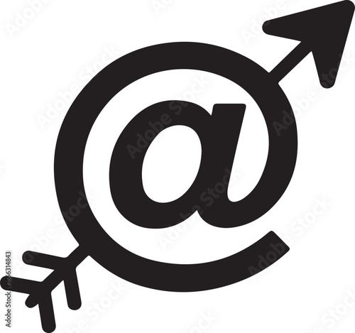 direct, marketing, icon, email, campaign, concept, targeted, communication, simple, solid, black, design, vector
