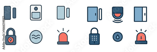 Vector illustration of security and communication icons