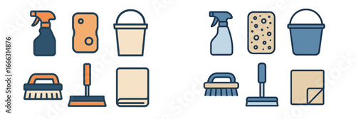 Cleaning supplies collection for efficient home maintenance tasks