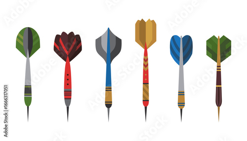 Dart icon set isolated on white background