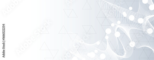 Technology and modern science banner or header. Connected neural network