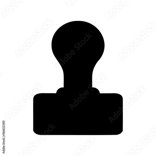 Simple Black Stamp Icon on White Background for Documentation Purposes