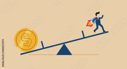 Financial leverage, investment growth, business acceleration, economic propulsion, dollar impact, jetpack innovation, wealth strategy, upward finance, money balance, success
