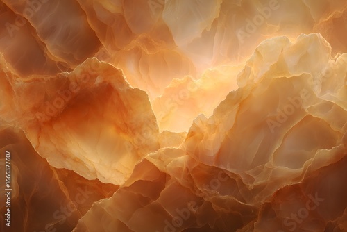 An abstract depiction of the sun and clouds, bathed in warm, inviting hues, evoking feelings of awe and serenity.