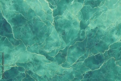 An abstract display of serene marble texture in shades of cyan and emerald