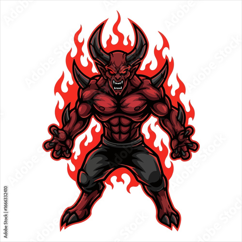 Esports mascot logo in the form of a devil
