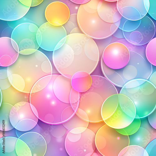 Abstract Colorful Circles Seamless Pattern Background