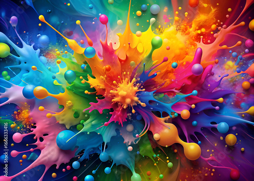 Abstract Color Splash. Vibrant Paint Explosion