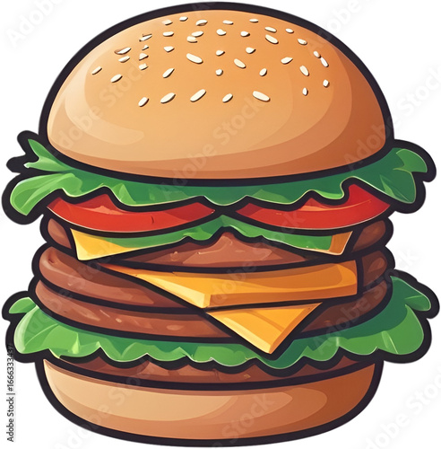 Wallpaper Mural Triple meat and cheese burger. Torontodigital.ca