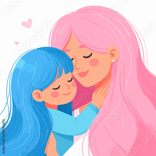 Tender Embrace - Mother and Daughter Sharing a Loving Moment.