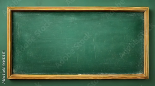 Educational Green Blank Blackboard Back to School Concept