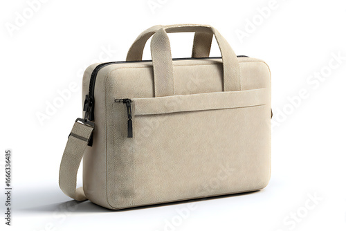 Modern beige laptop bag with shoulder strap, perfect for business travel, work, or everyday use, elegant and stylish