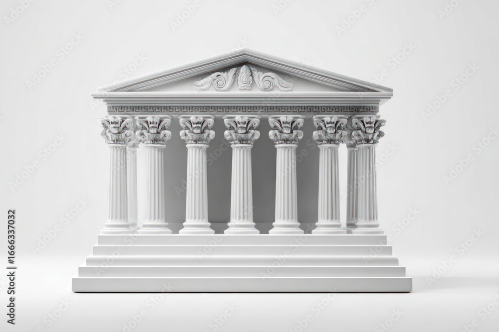 Obraz premium White classical temple model