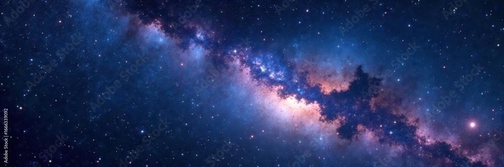 Fototapeta premium Celestial river of stars, cosmic dust trail across night sky, space, wonder, stars