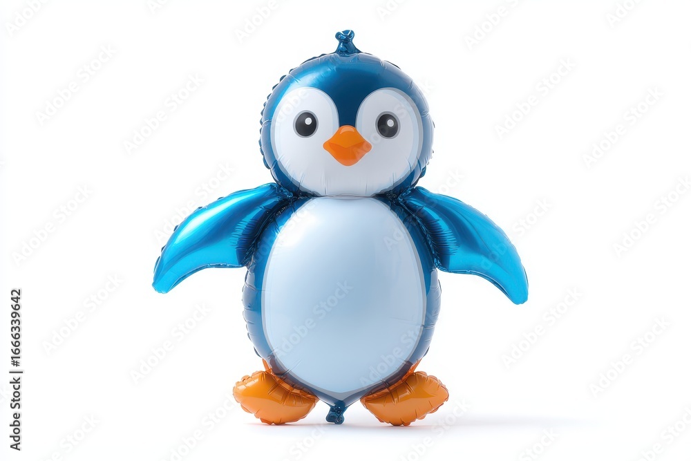 Fototapeta premium Penguin Balloon Fun Toy: Joyful Penguin Shaped Balloon on White Background