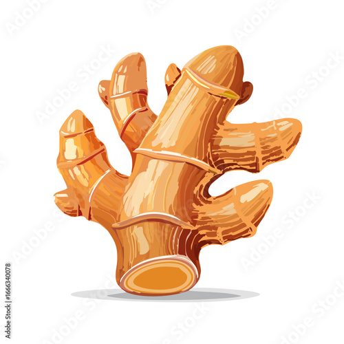Illustration of a ginger root on a black background for culinary or medicinal purposes