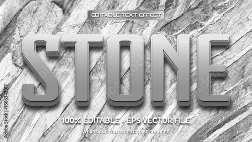 Stone editable text effect with natural stone background
