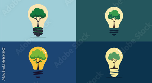 Tree with Lightbulbs as Leaves