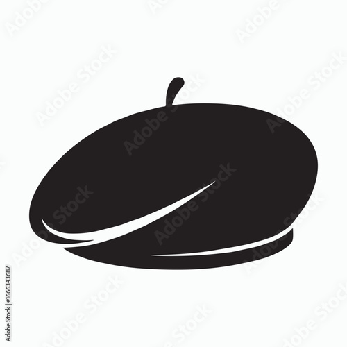 Beret silhouette icon isolated on white background