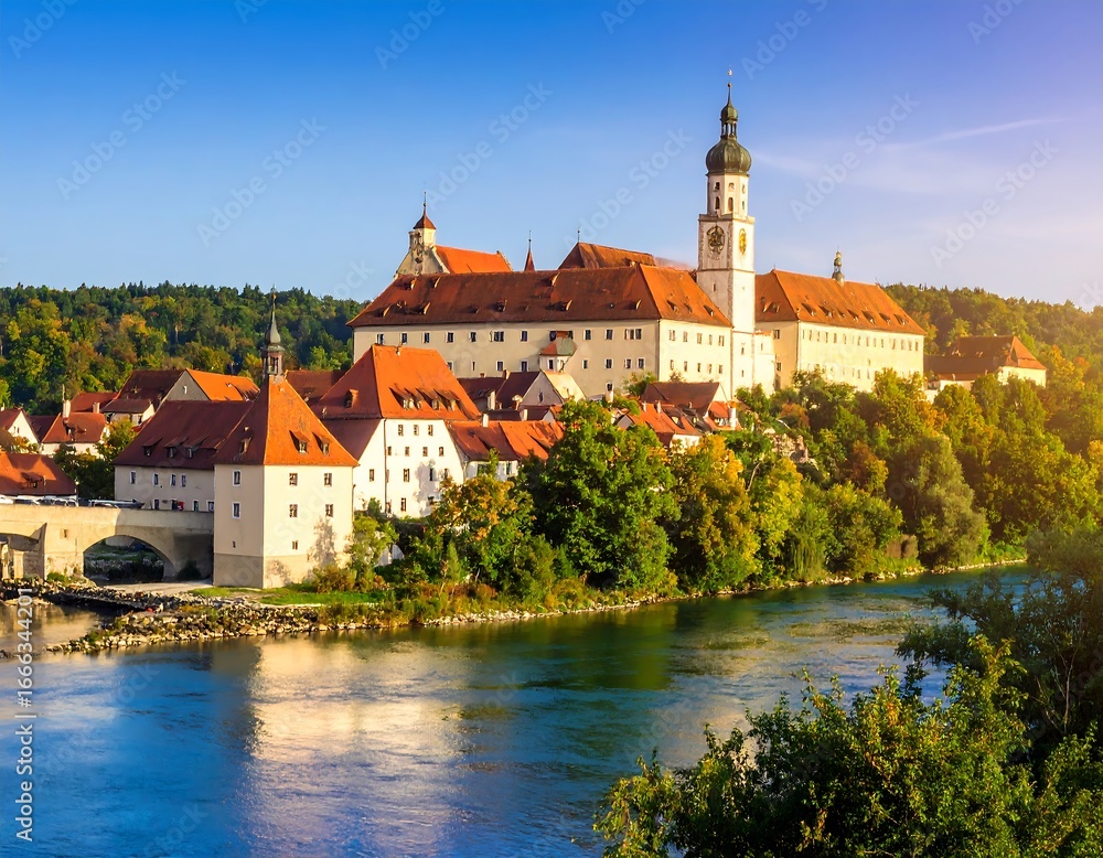 Obraz premium Panoramic view of a historic European city