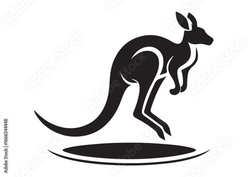 kangaroo logo silhouette vector, kangaroo logo vector illustration, wallaby logo vector silhouette, animal silhouette vector, wild animals kangaroo logo silhouette vector on white background.